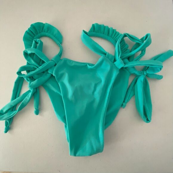 FJSWIM Handmade Womens Bikini Bottom Green Adjustable Size Large‎ Swim Beach - Picture 5 of 5